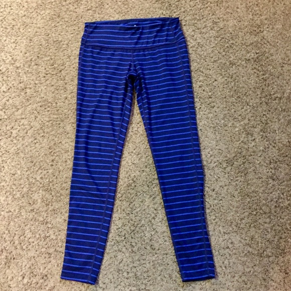 Athleta Pants - Athleta Blue Striped Leggings Sz S Gently Used